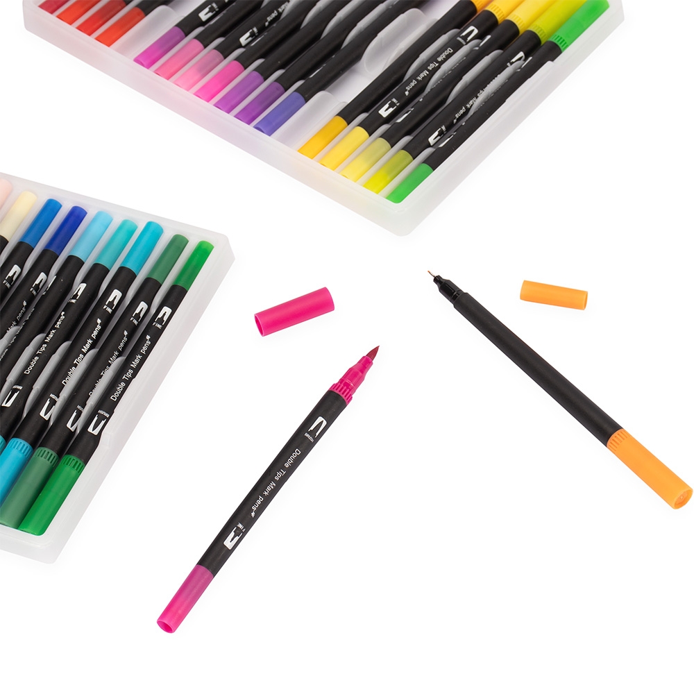 Kit Canetinhas Ponta Dupla 100 Cores - Imagem 2